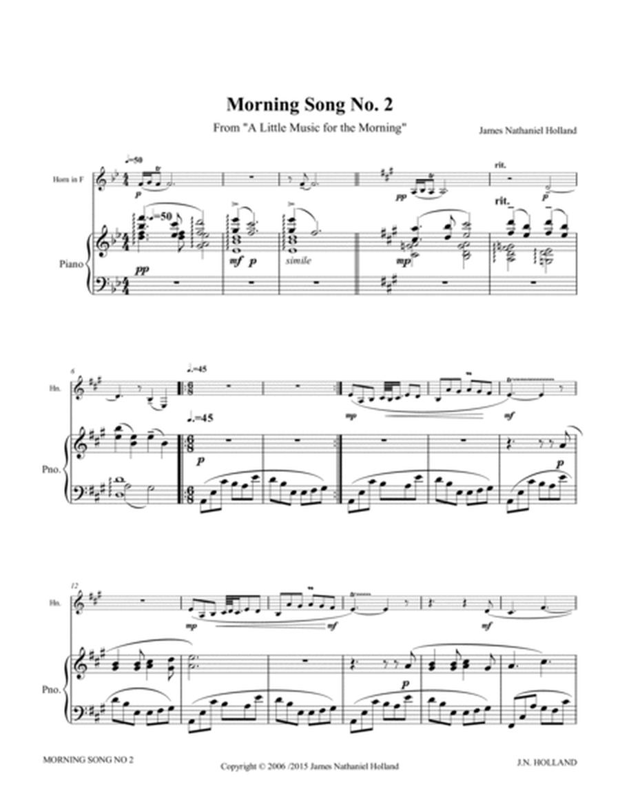 Morning Song No 2 from A Little Music for the Morning, Arranged for Horn and Piano image number null