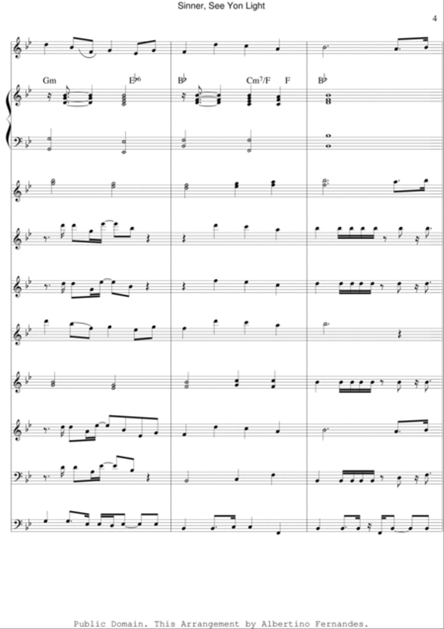 Sinner, See Yon Light - Score Only Concert Band scores gallery preview page 4