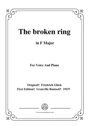 Book cover for Bantock-Folksong,The broken ring(Das zerbrochene Ringlein),in F Major,for Voice and Piano