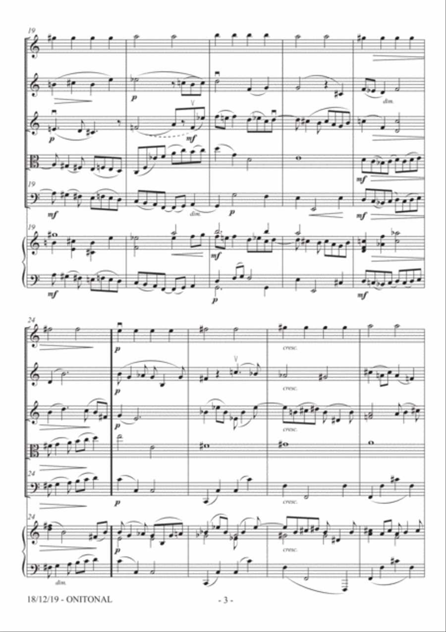 ONITONAL for (a very beginner) solo violin and ensemble (2 violins with optional piano, bassoon and Bassoon scores gallery preview page 3