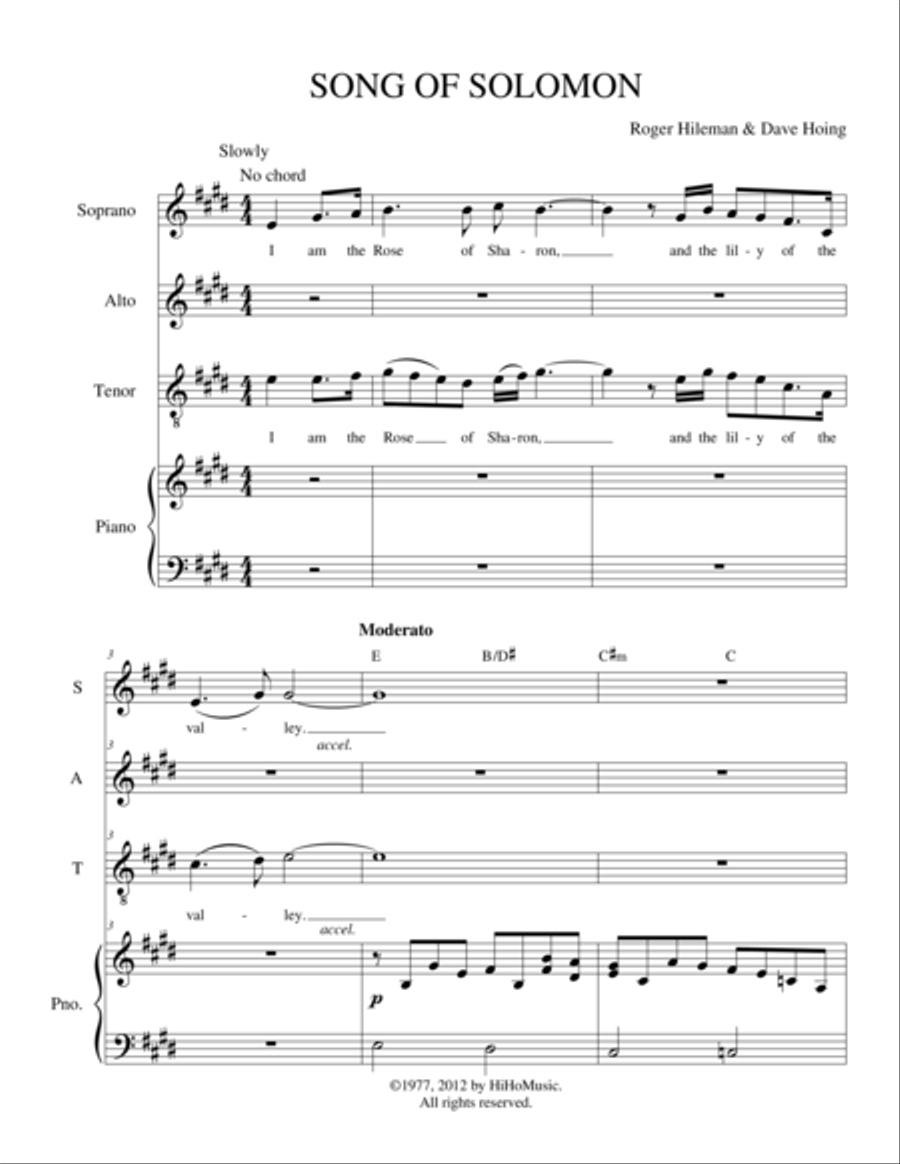 Song of Solomon Choir scores gallery preview page 1
