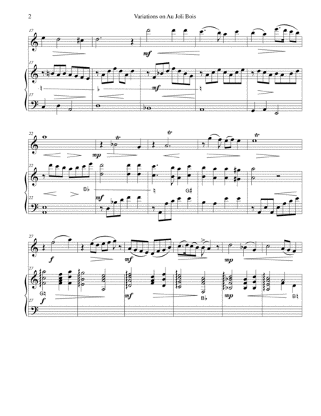 Variations on au Joli Bois for violin and harp image number null