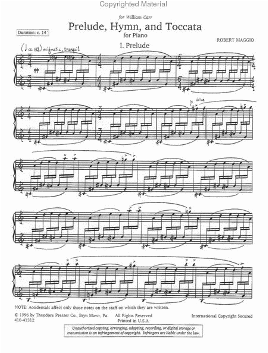 Prelude, Hymn, And Toccata Chamber Music scores gallery preview page 2