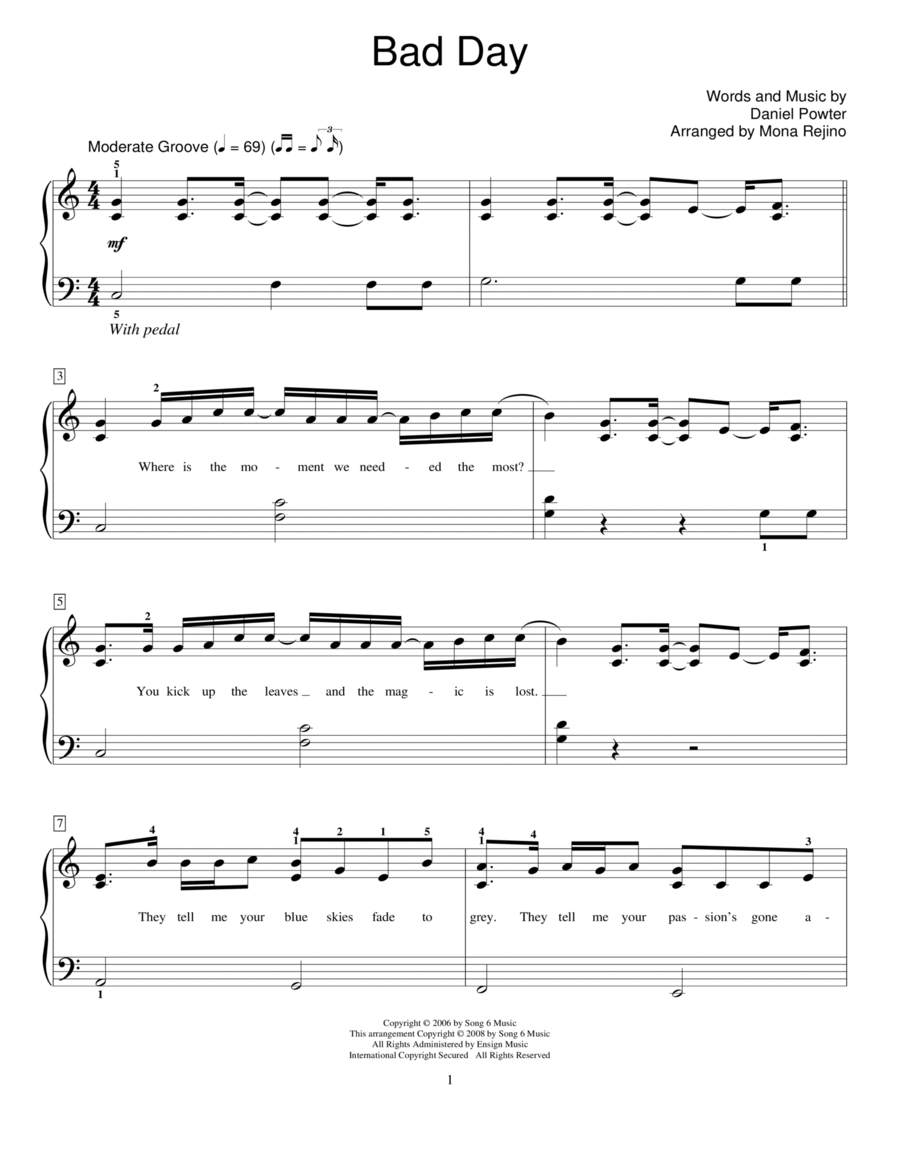 Bad Day Piano Method scores gallery preview page 1