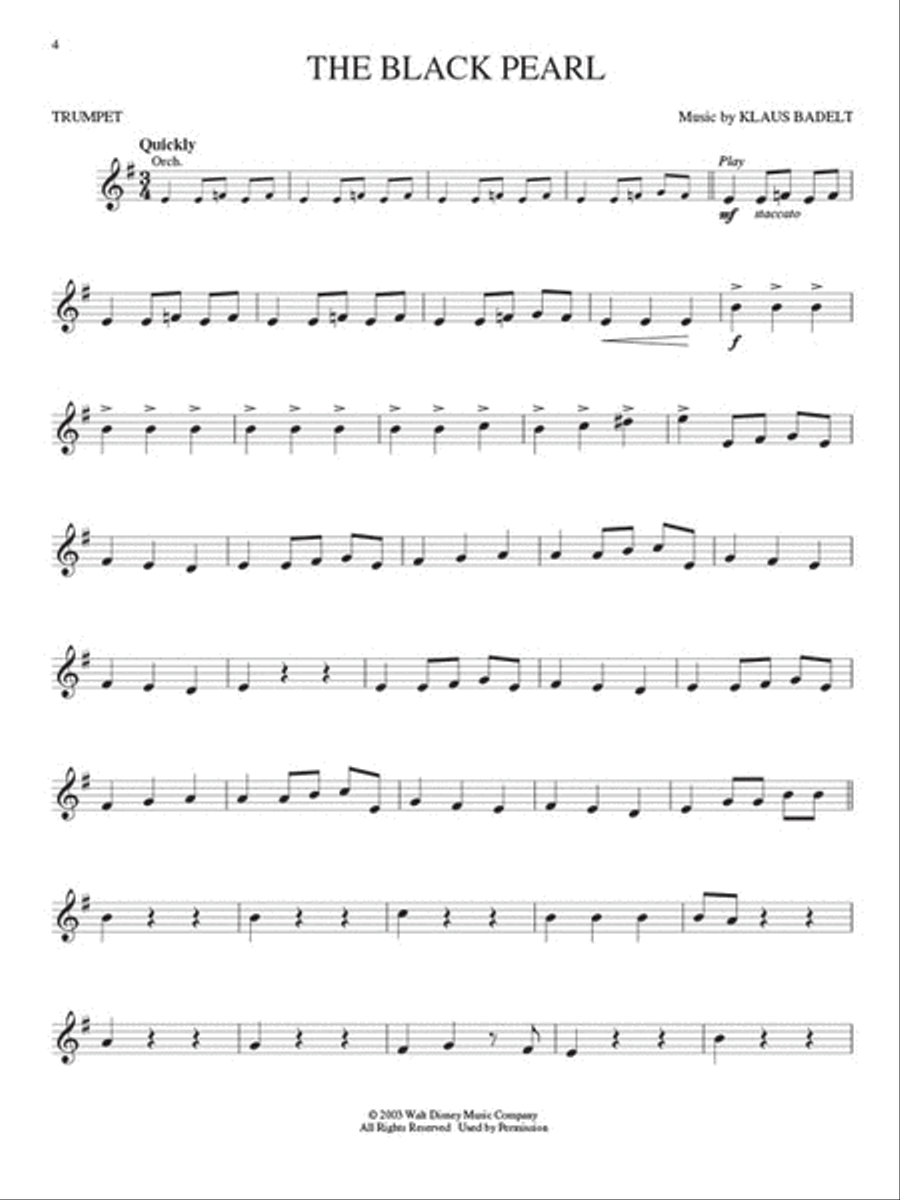 Pirates of the Caribbean Trumpet Solo scores gallery preview page 3