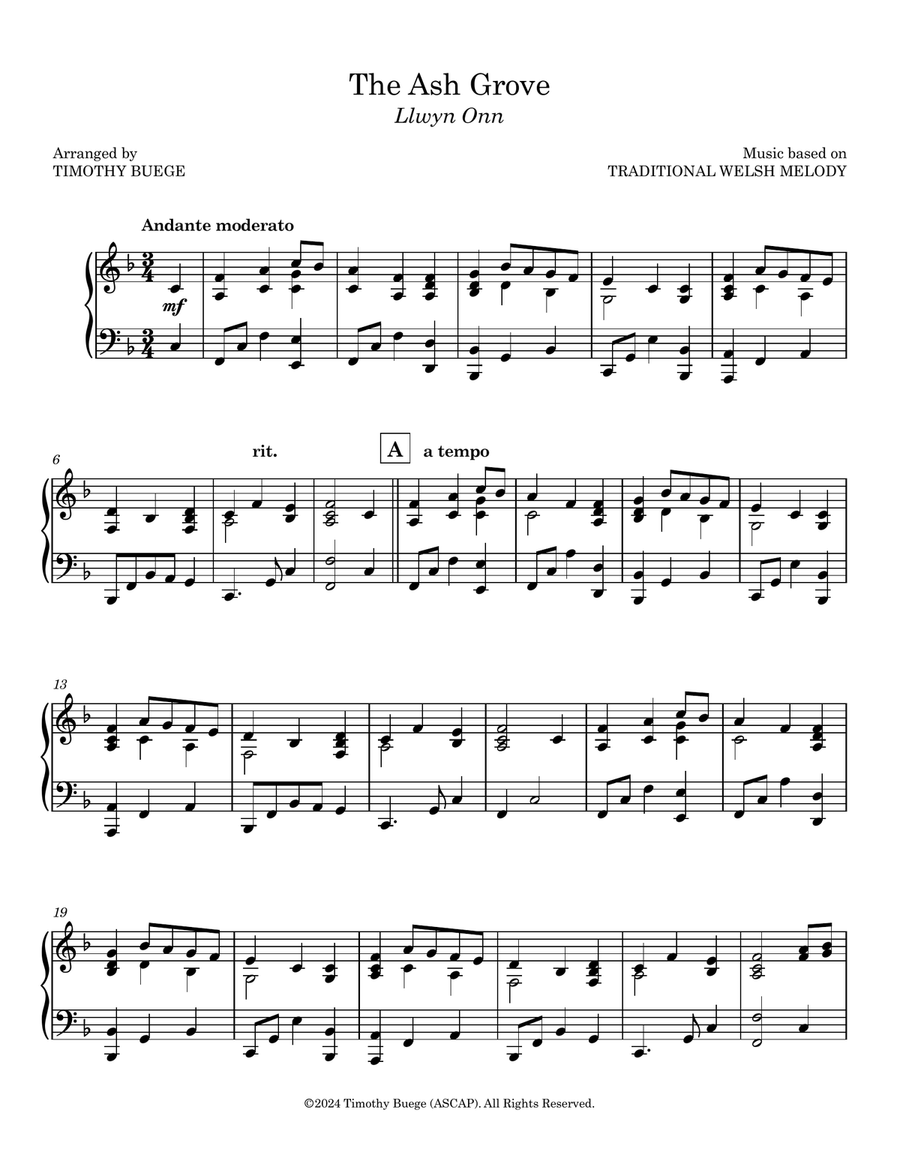 The Ash Grove Piano Solo scores gallery preview page 3