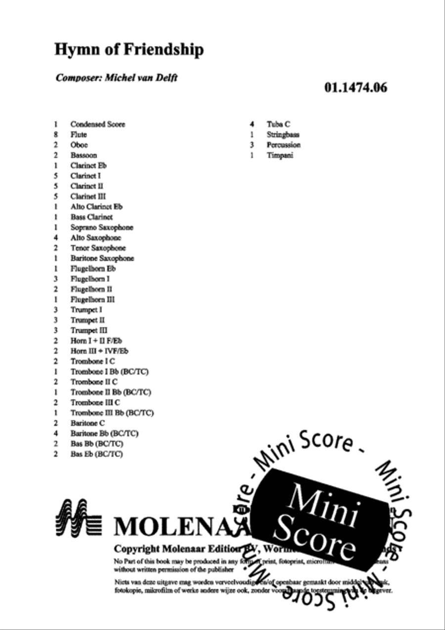 Hymn of Friendship Concert Band scores gallery preview page 4
