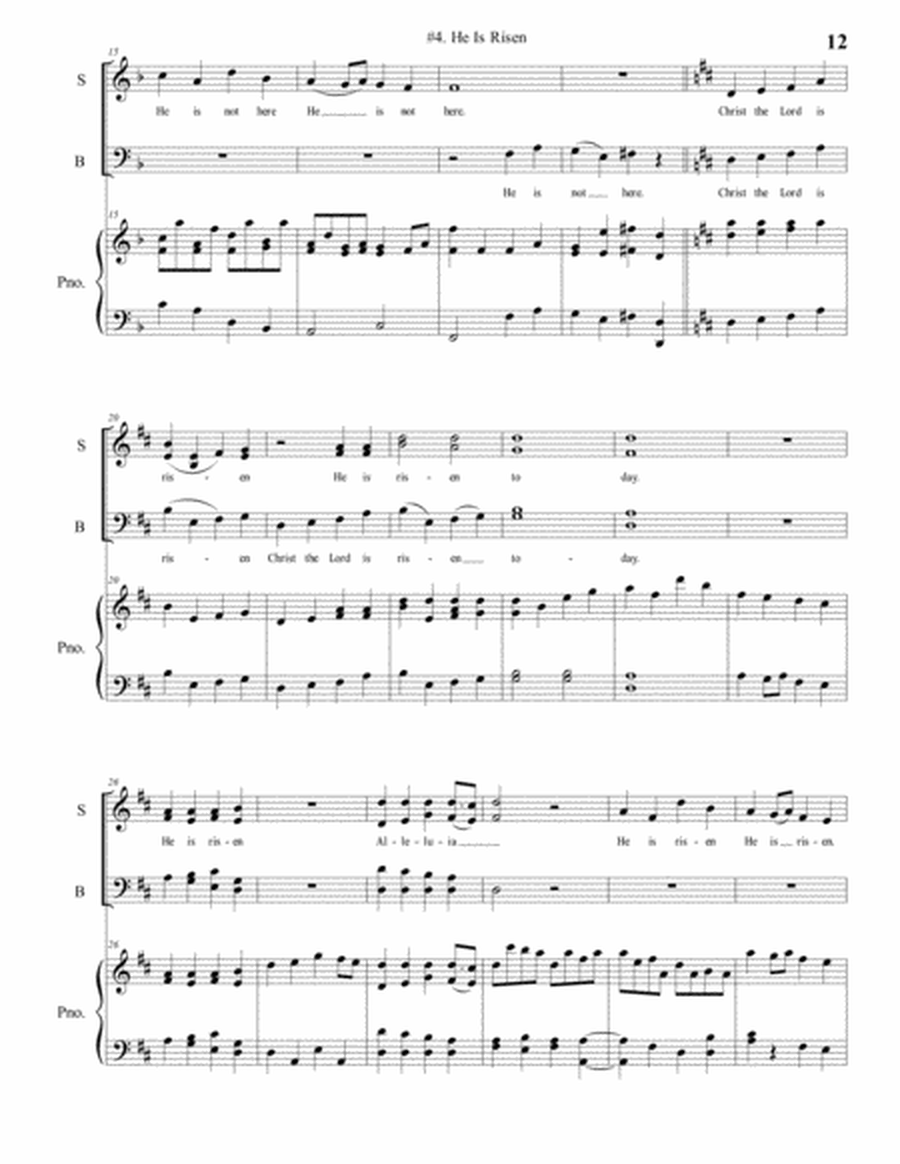 He Is Risen-SATB/Organ = No. 4 Anthem from Cantata Christ, Our Passover --Suitable as an EasterAnthe