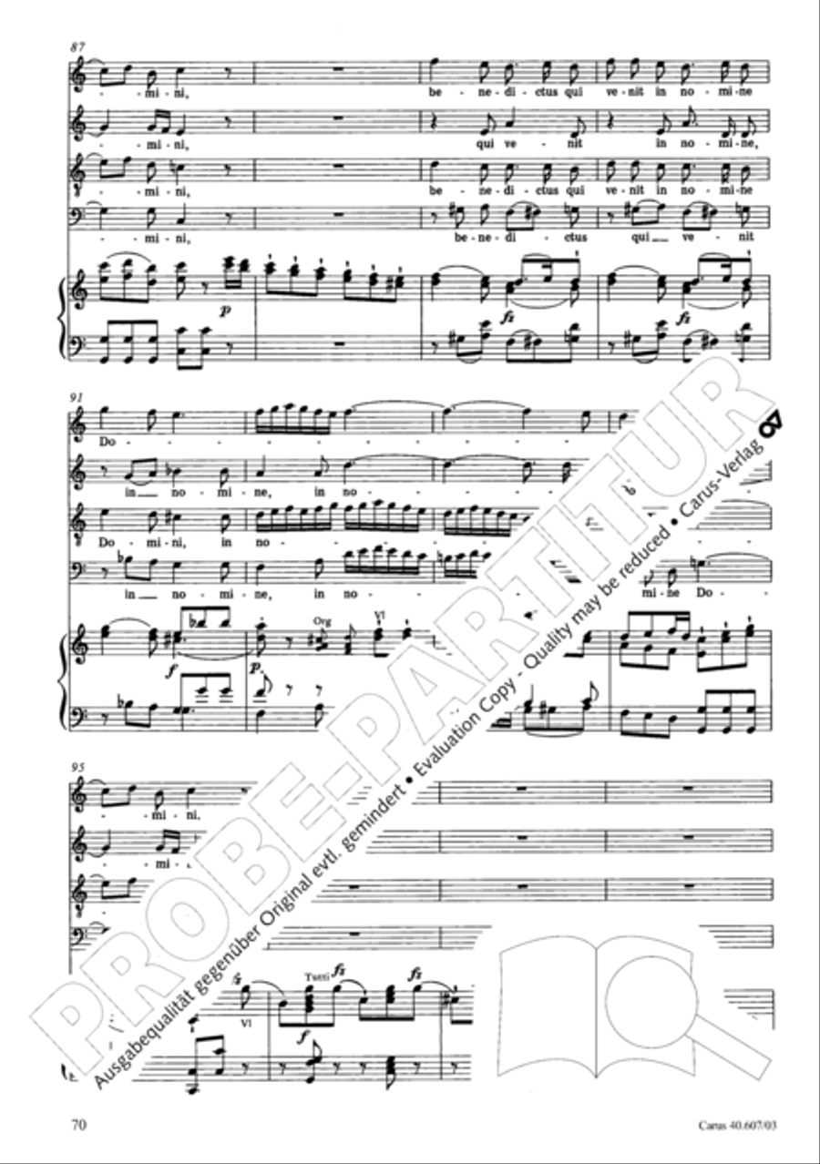 Mass in time of war (Missa in tempore belli) 4-Part scores gallery preview page 77