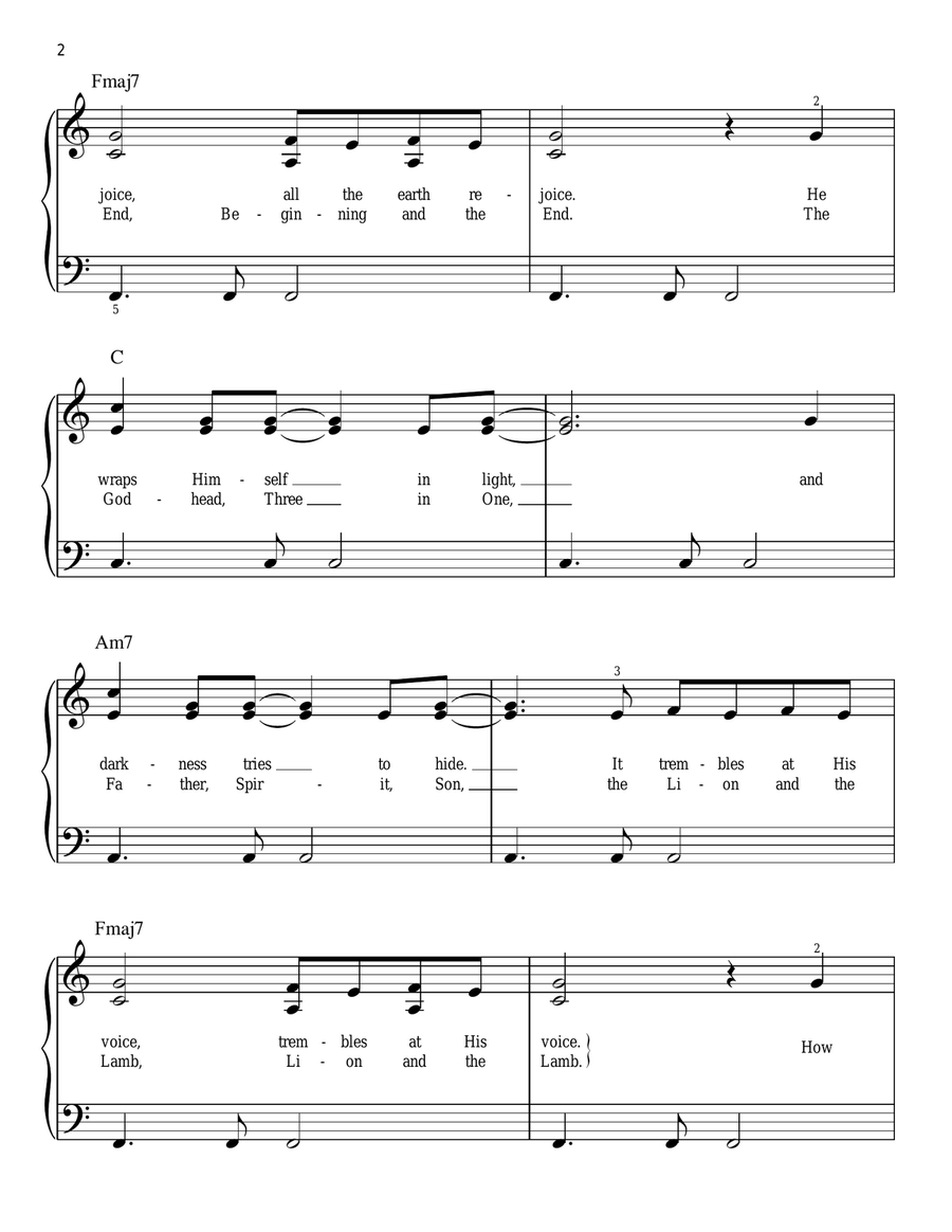 How Great Is Our God Easy Piano scores gallery preview page 2