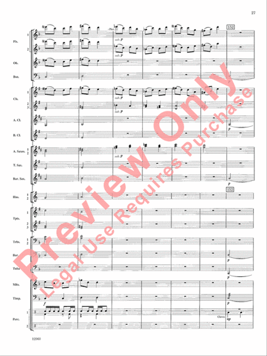 Sailing Songs Concert Band scores gallery preview page 28
