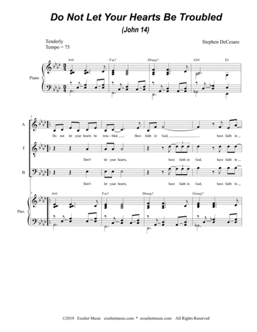 Do Not Let Your Hearts Be Troubled (for SATB) image number null