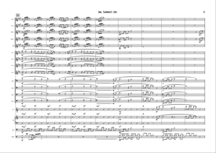 One Summer's Day Jazz Ensemble scores gallery preview page 6