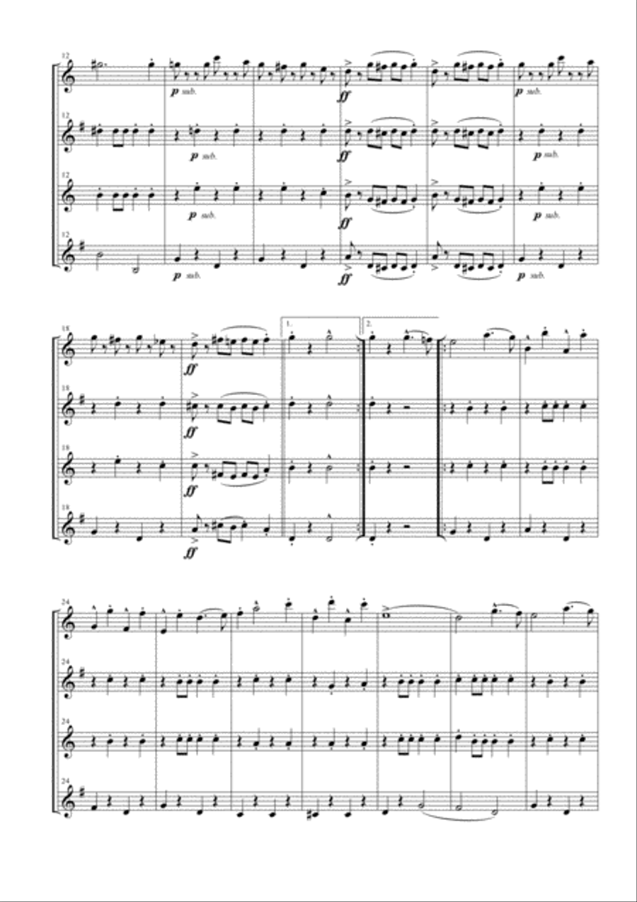 The Stars and Stripes Forever for Saxophone Quartet Saxophone Quartet scores gallery preview page 2