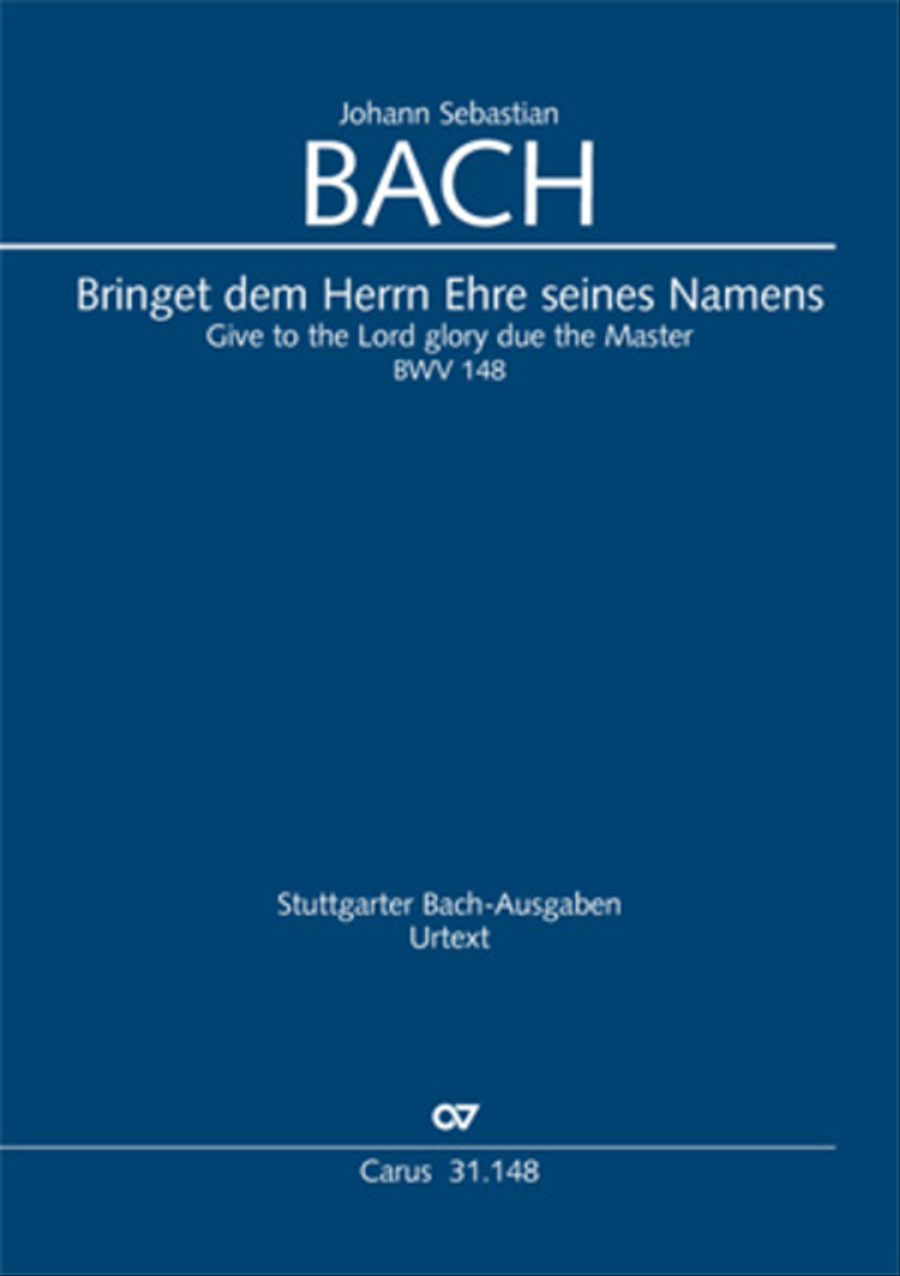 Give to the Lord glory due the Master (Bringet dem Herrn Ehre seines Namens) 4-Part scores gallery preview page 1