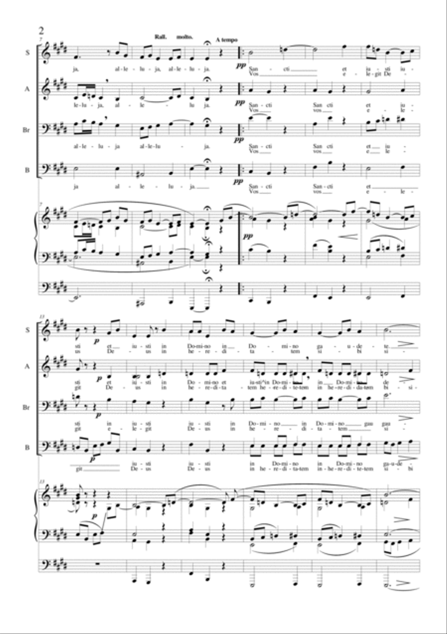 Alleluja. Sancti et iusti - Choir SABrB and organ Choir scores gallery preview page 2