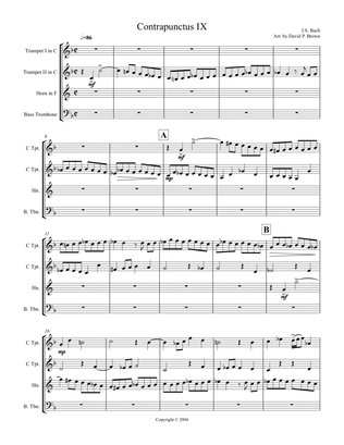 Contrapunctus No. 9 for Brass Quartet