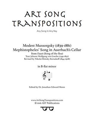 Book cover for MUSSORGSKY: Песня Мефистофеля в погребке Ауэрбаха (transposed to B-flat minor, "Song of the flea")