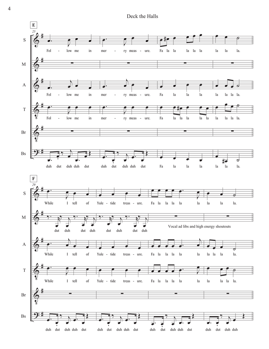 Deck The Hall Divisi scores gallery preview page 4