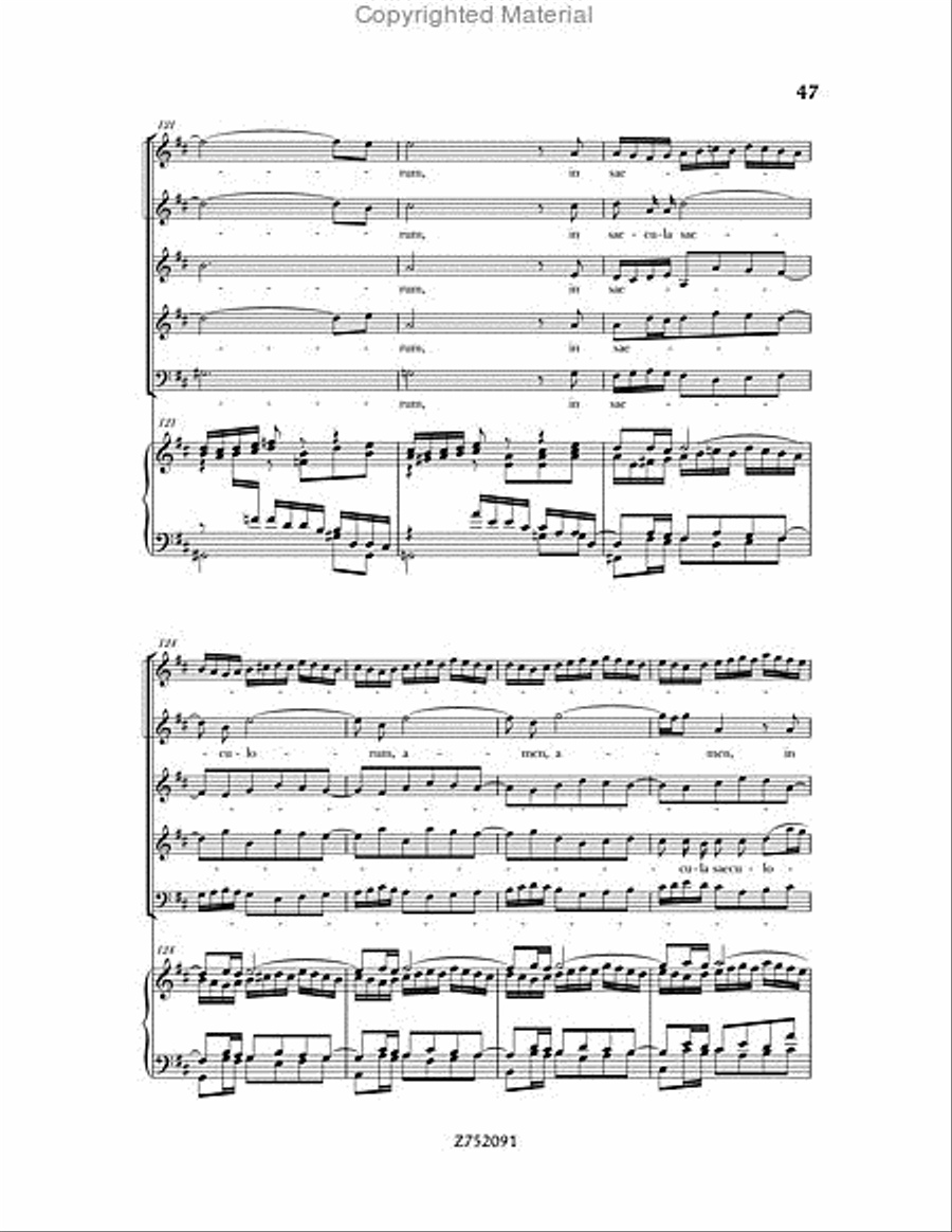 Cantata No. 191: Gloria in Excelsis Deo, BWV 191 4-Part scores gallery preview page 47
