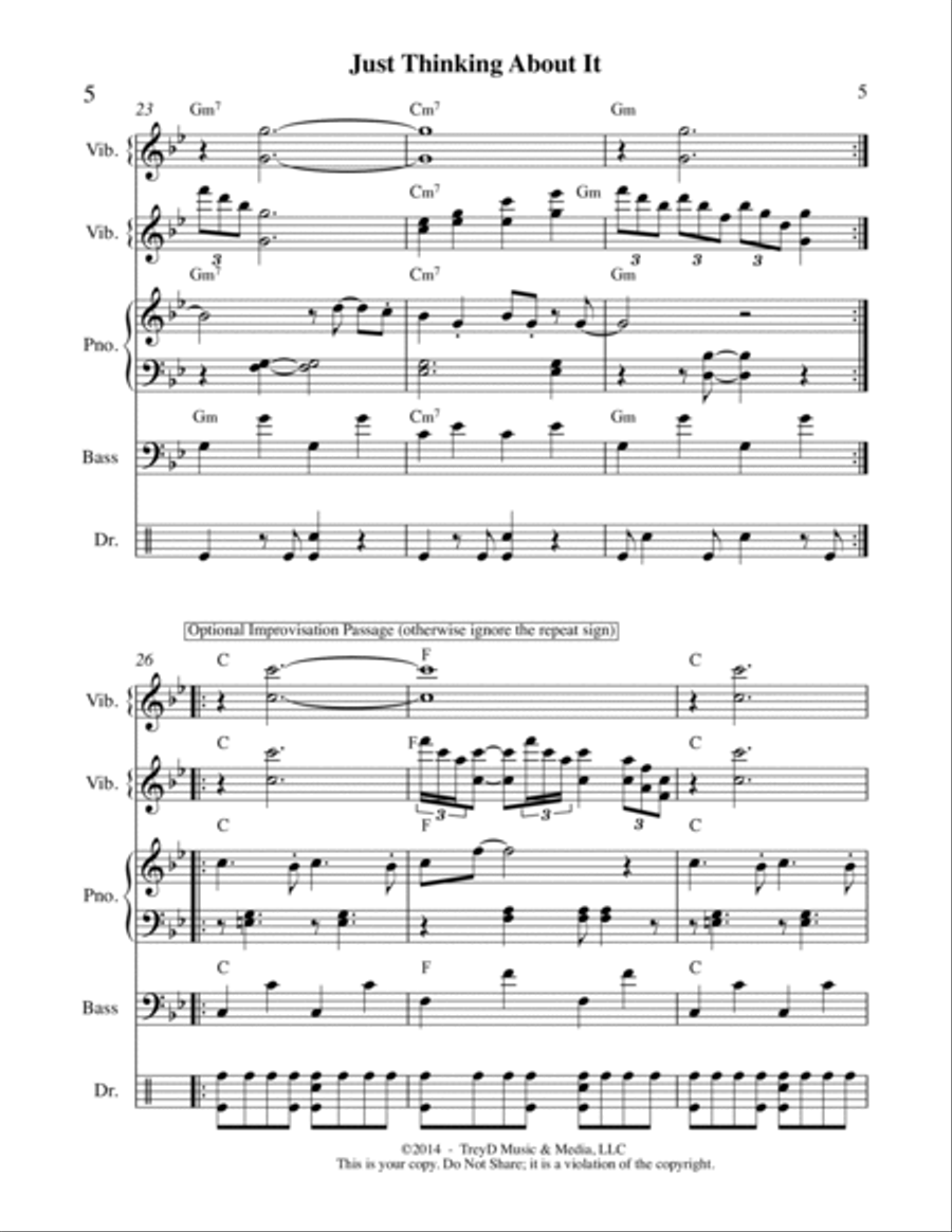 Just Thinking About It Small Ensemble scores gallery preview page 5