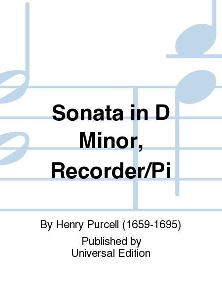Sonata In D Minor, Recorder/Pi