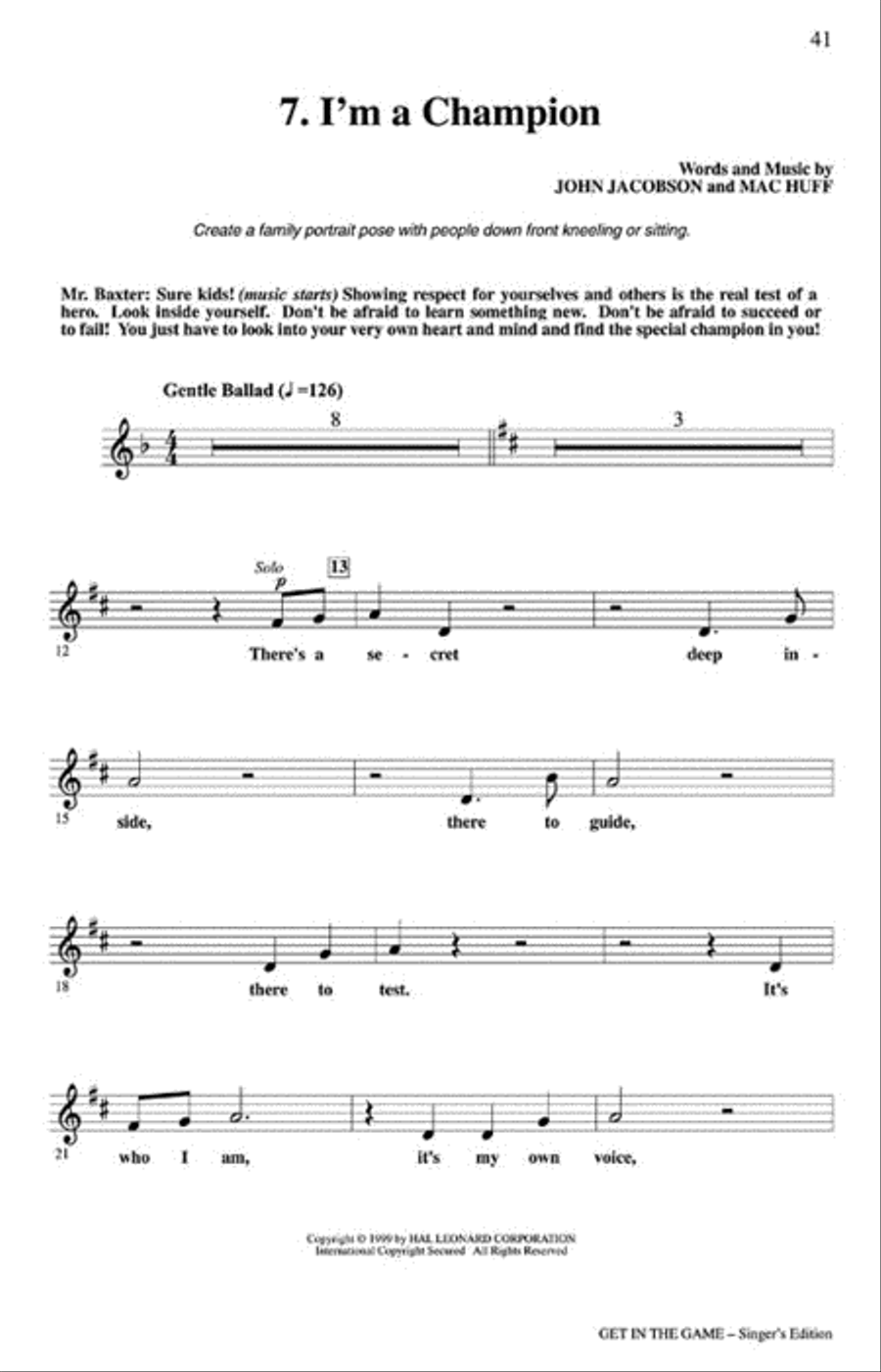Get in the Game - Teacher's Edition Choir scores gallery preview page 7