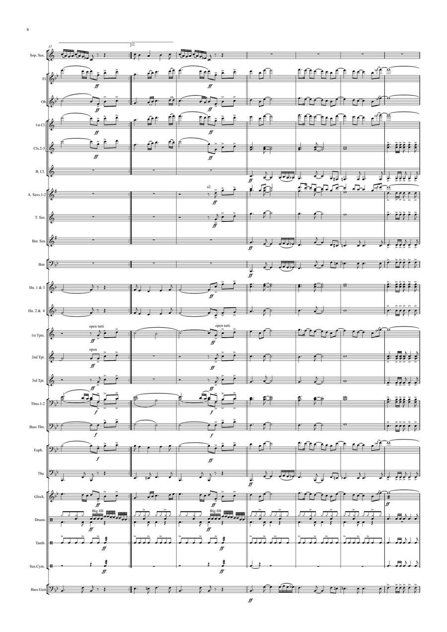 Keep the Fire Alive for Bb Soprano Saxophone & Wind/Concert Band Concert Band scores gallery preview page 6