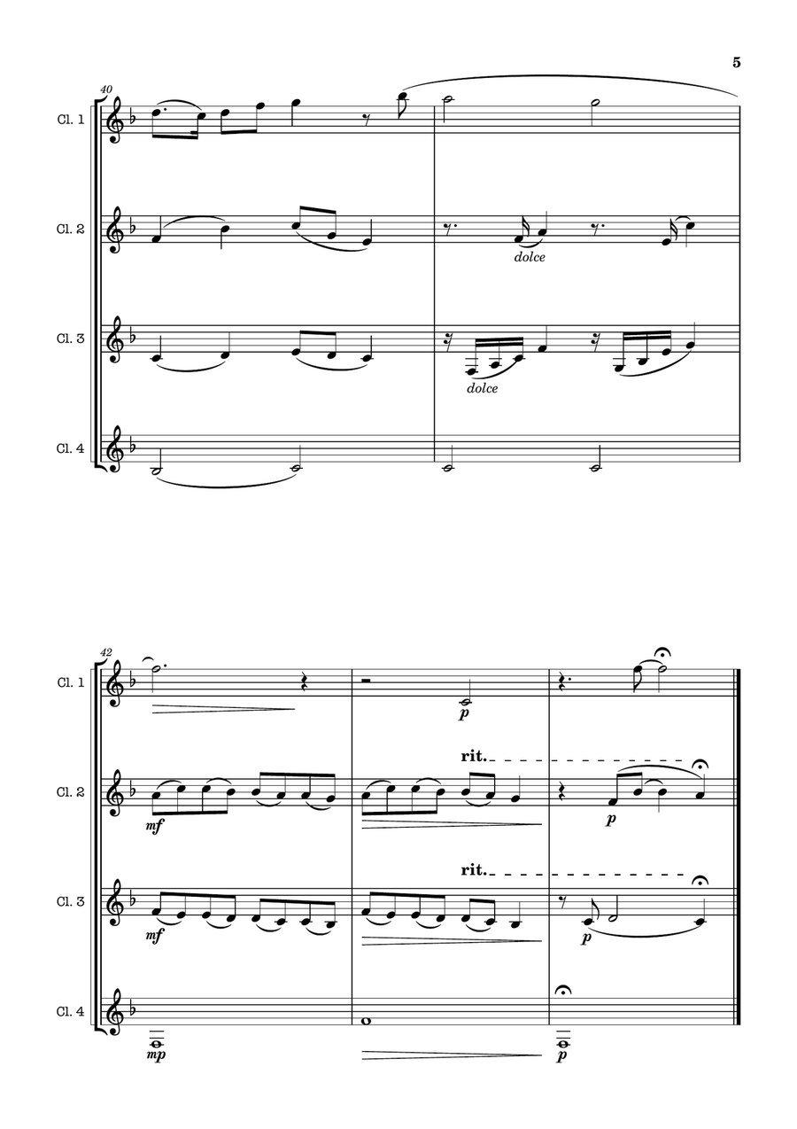 When She Loved Me Woodwind Quartet scores gallery preview page 5