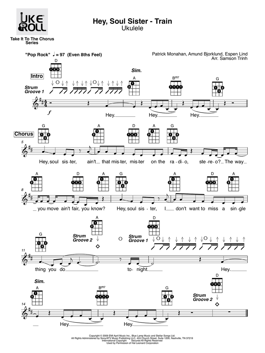 Hey, Soul Sister Small Ensemble scores gallery preview page 1