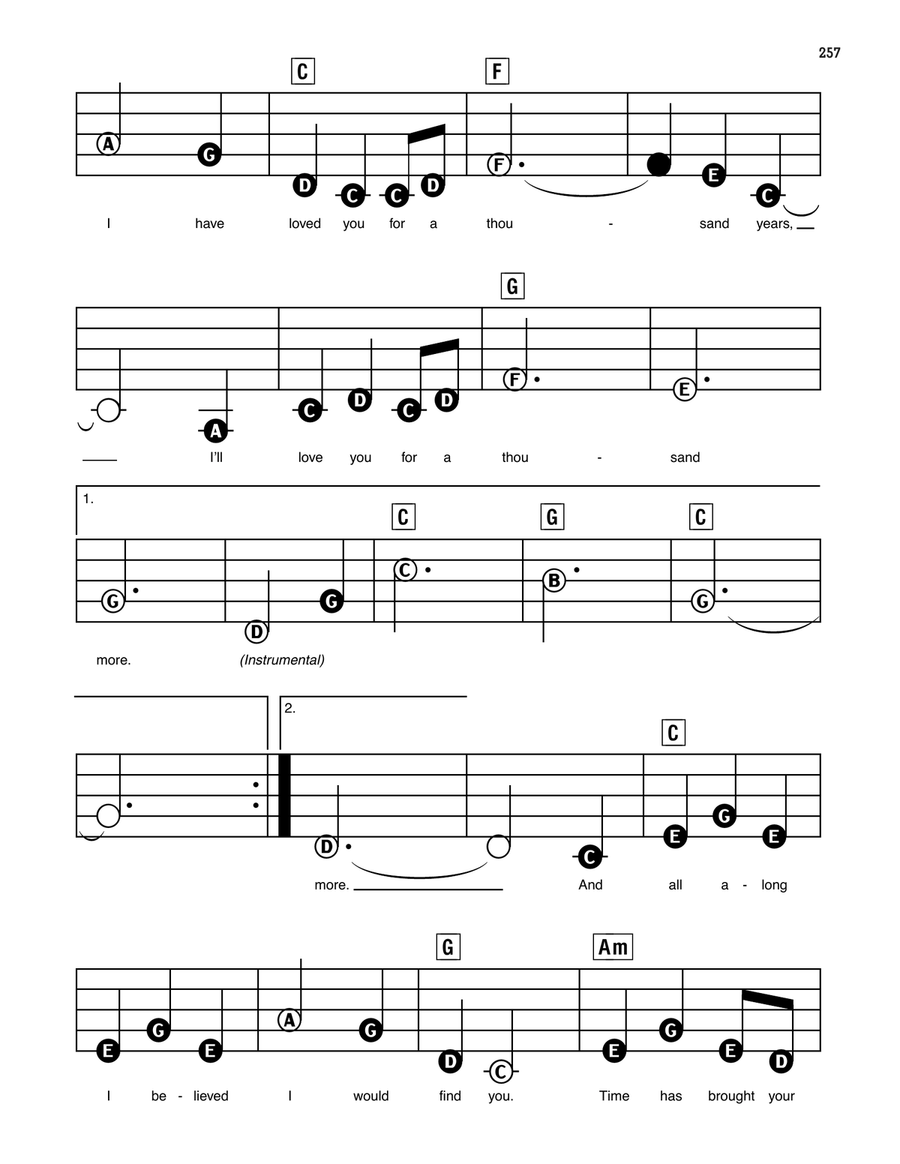 A Thousand Years Electronic Keyboard scores gallery preview page 3