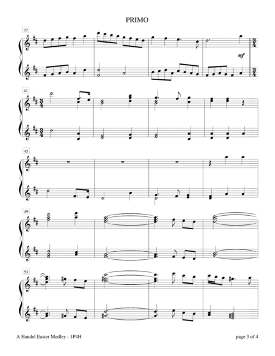 A Handel Easter Medley (1 Piano, 4 Hands) 1 Piano, 4-Hands scores gallery preview page 3