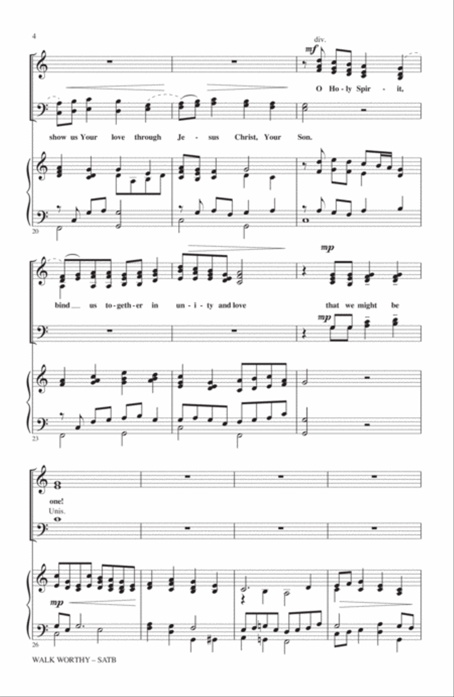 Walk Worthy Walk Worthy 4-Part scores gallery preview page 3