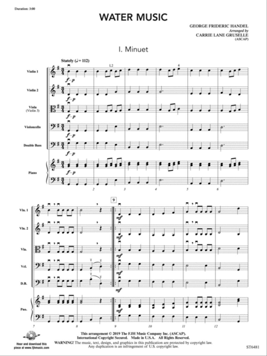 Water Music: Score String Orchestra scores gallery preview page 3
