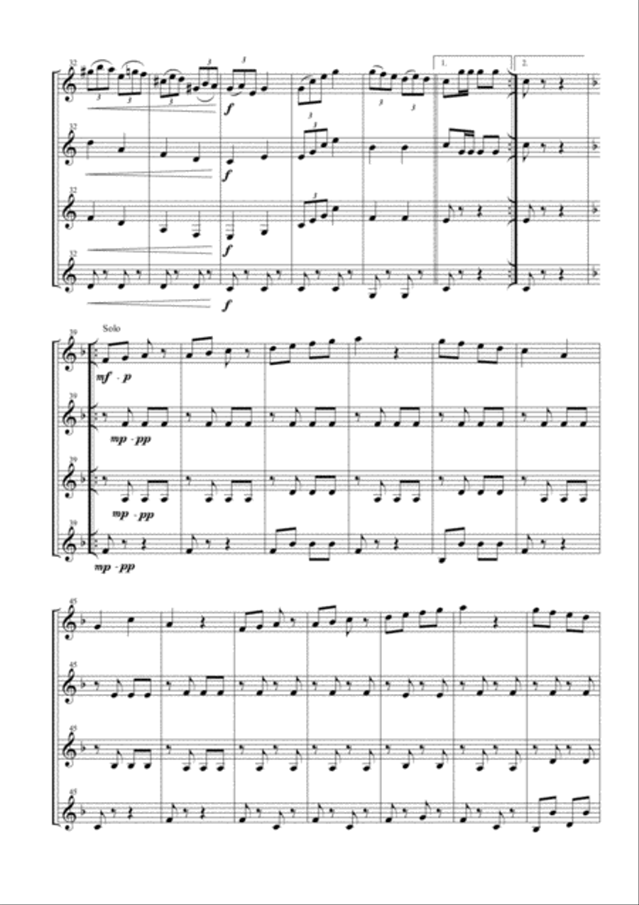 Champagne Galop for Clarinet Quartet Clarinet Quartet scores gallery preview page 5