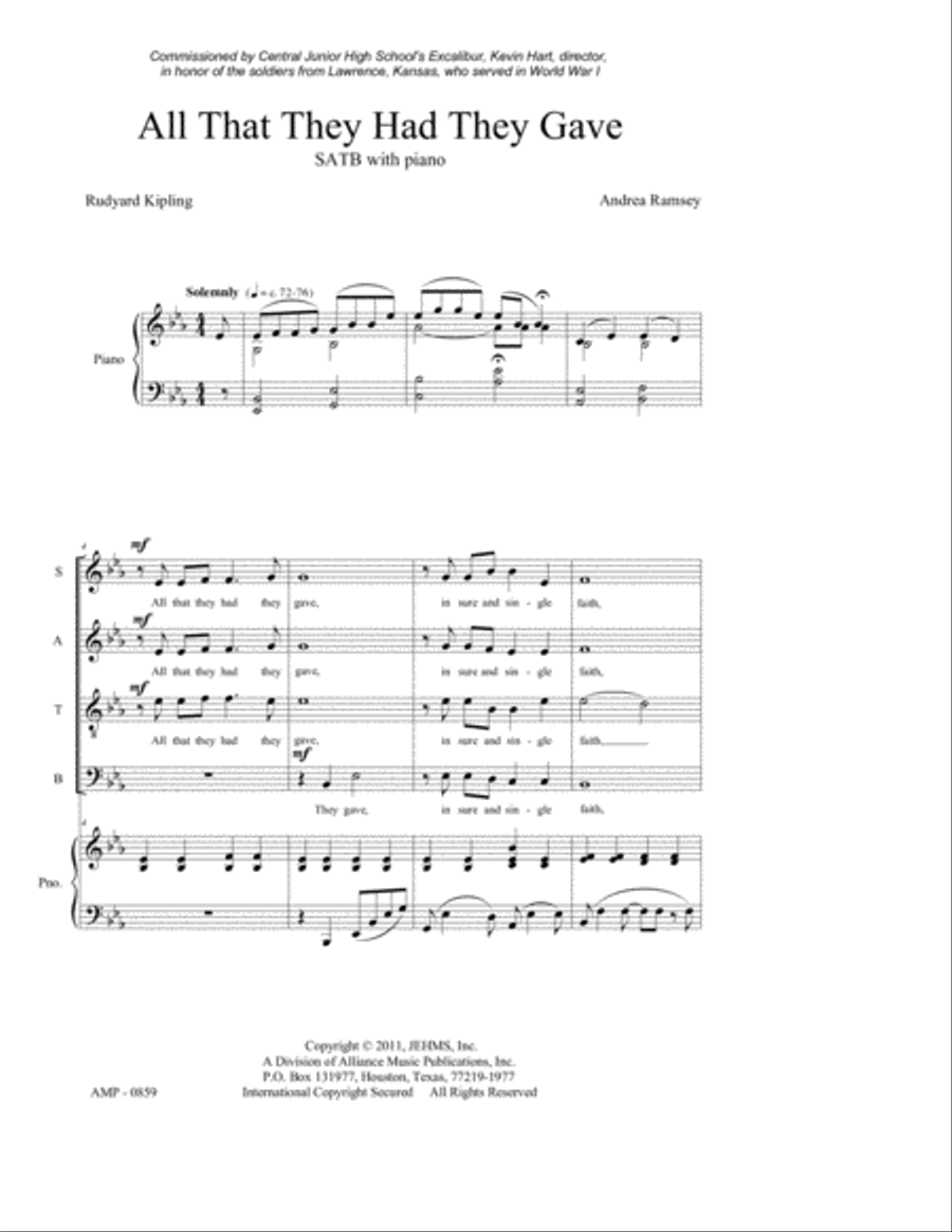 All That They Had They Gave 4-Part scores gallery preview page 2