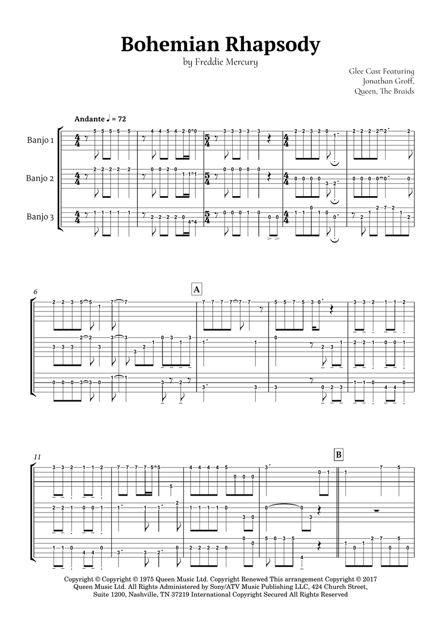 Bohemian Rhapsody Banjo scores gallery preview page 2