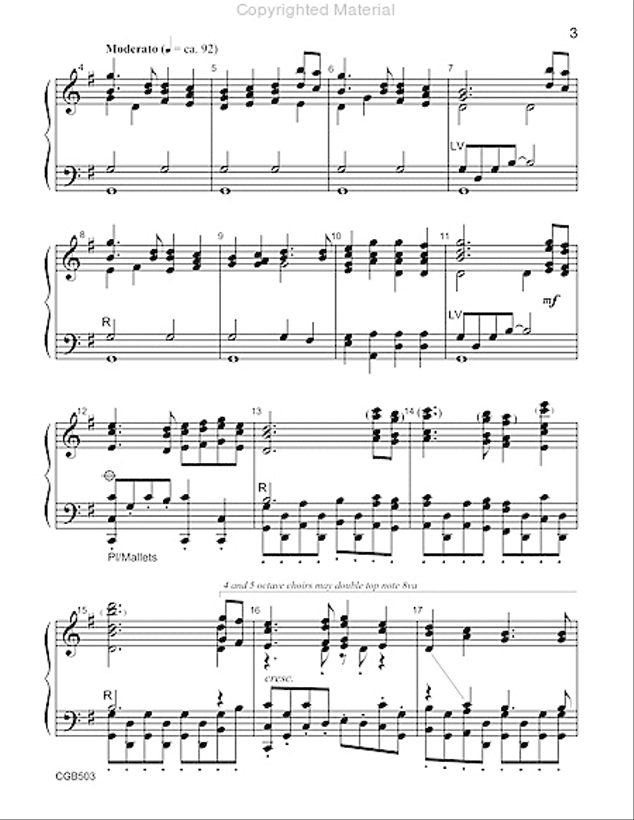 I Was There to Hear Your Borning Cry Handbell Choir scores gallery preview page 3