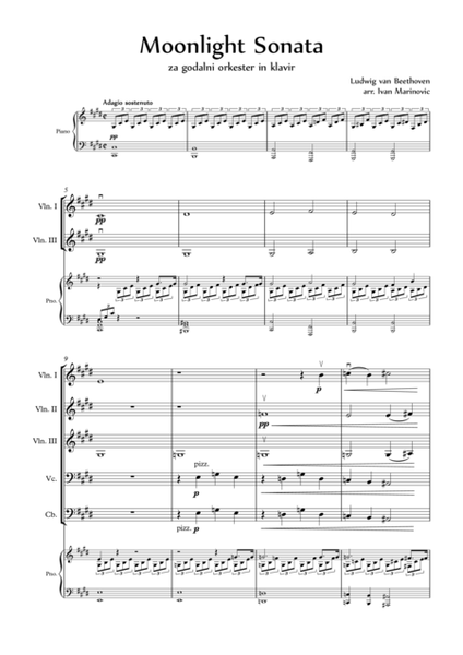 Moonlight Sonata for piano and strings