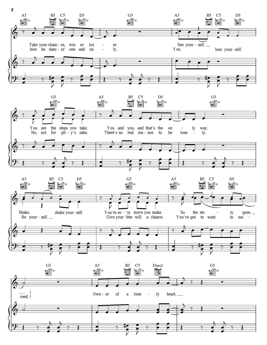 Owner Of A Lonely Heart Piano, Vocal, Guitar scores gallery preview page 2
