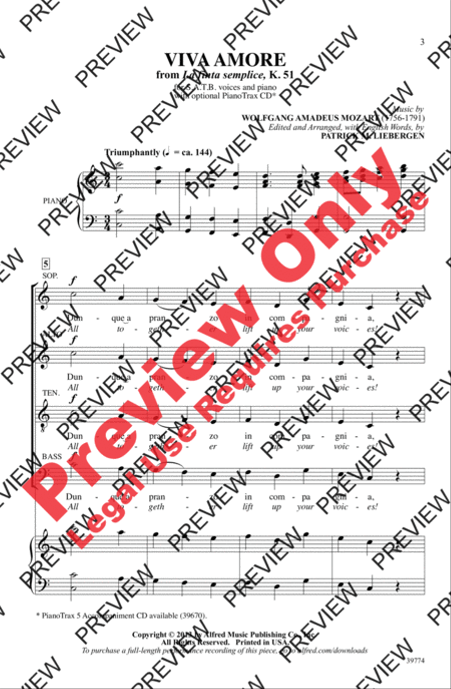 Viva Amore 4-Part scores gallery preview page 2