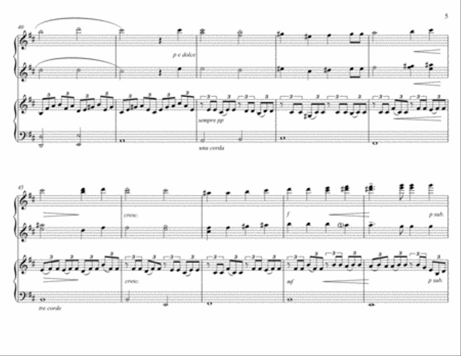 Fauré - Cantique de Jean Racine, for piano duet, four hands, one piano 1 Piano, 4-Hands scores gallery preview page 5