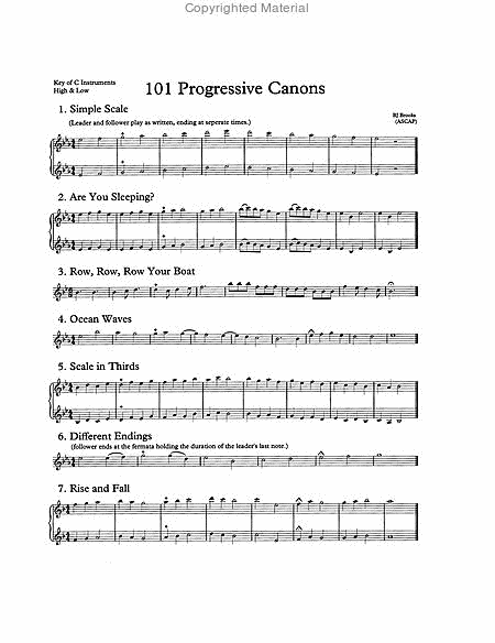 101 Progressive Canons - Key of C