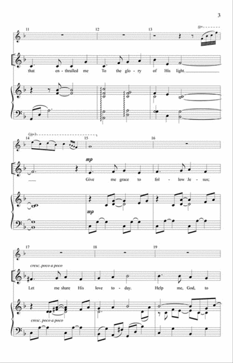 Give Me Grace to Follow Jesus 4-Part scores gallery preview page 3