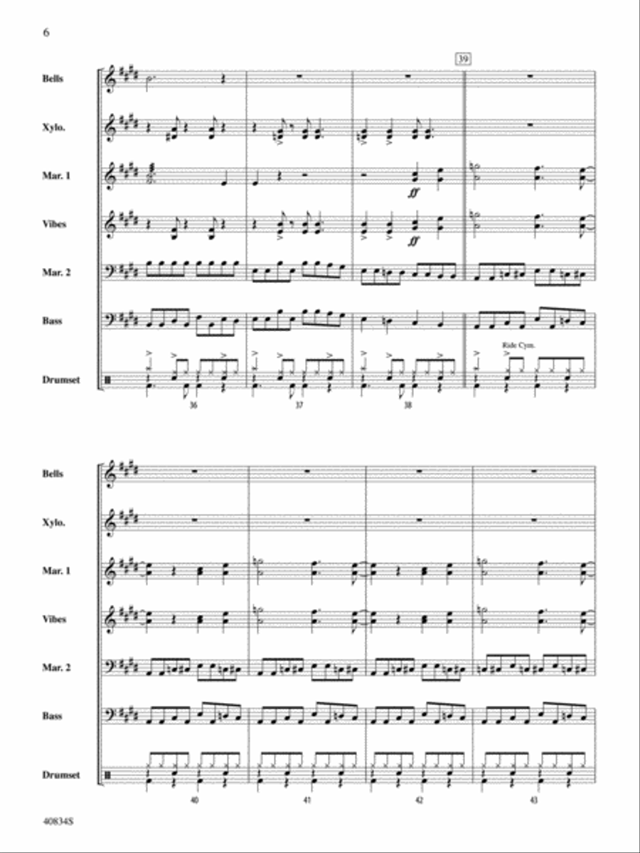 A Beatles Medley: 1963–'64: Score Percussion Ensemble scores gallery preview page 6
