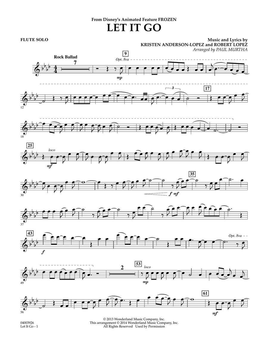Let It Go - Flute Solo Concert Band scores gallery preview page 1