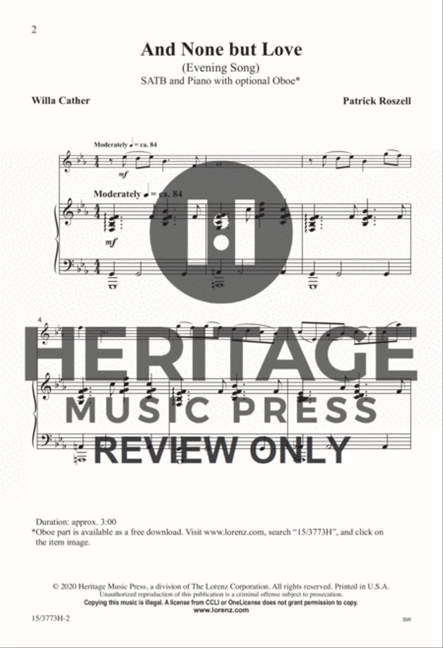 And None but Love 4-Part scores gallery preview page 2