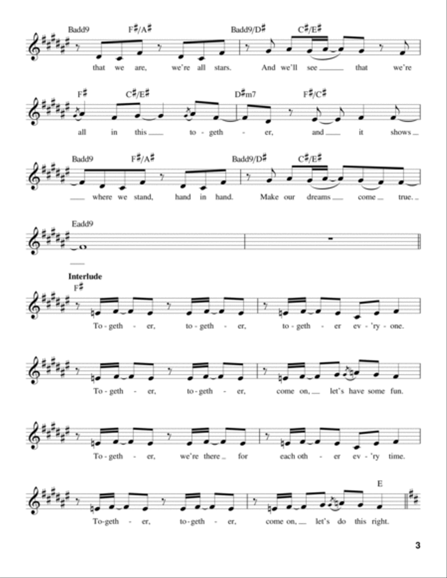We're All In This Together (from High School Musical) Voice scores gallery preview page 3