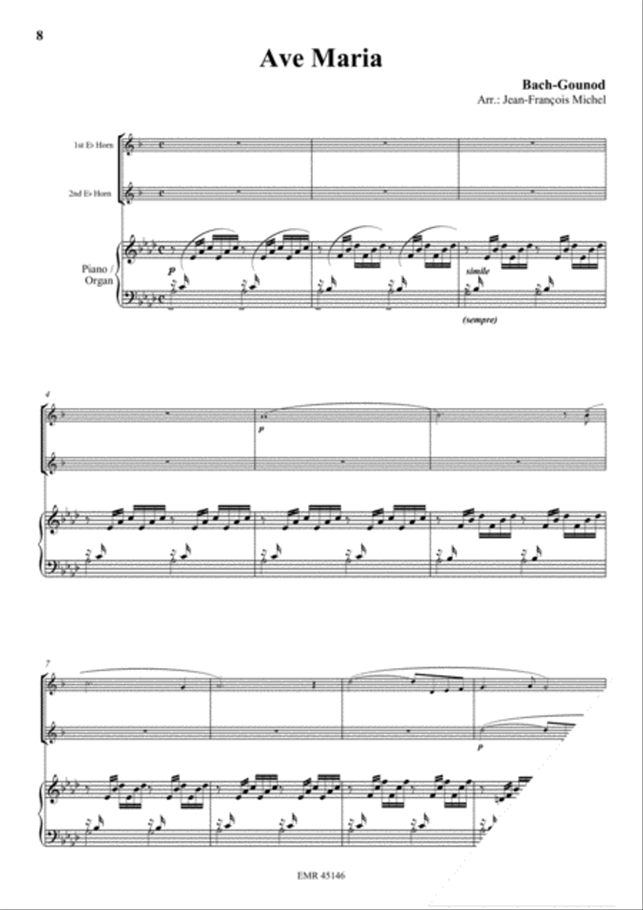 Halleluja (Handel) / Ave Maria (Bach-Gounod) / Trumpet Voluntary (Clarke) Horn scores gallery preview page 4