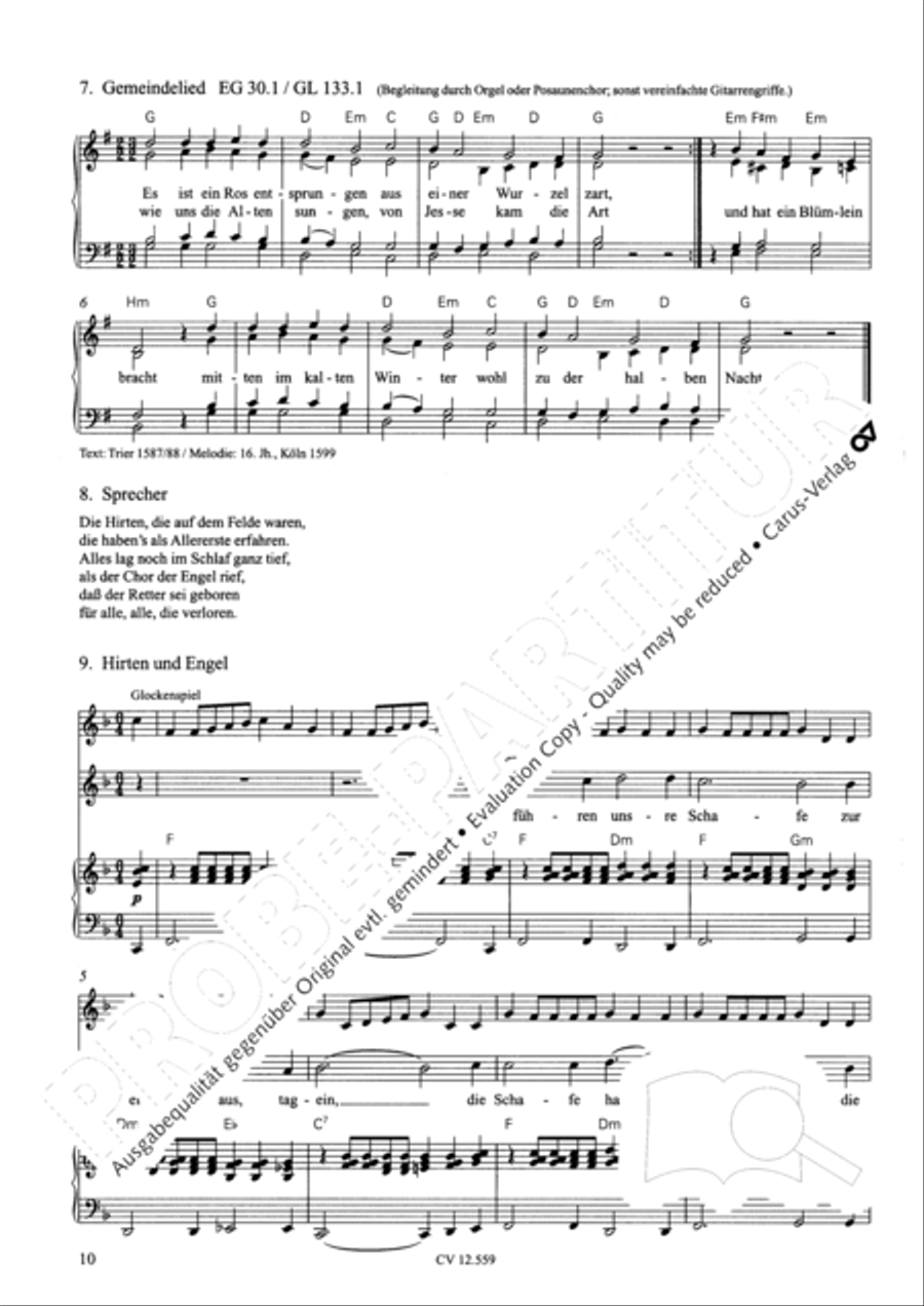 Singspiel zur Weihnachtsgeschichte Children's Choir scores gallery preview page 10